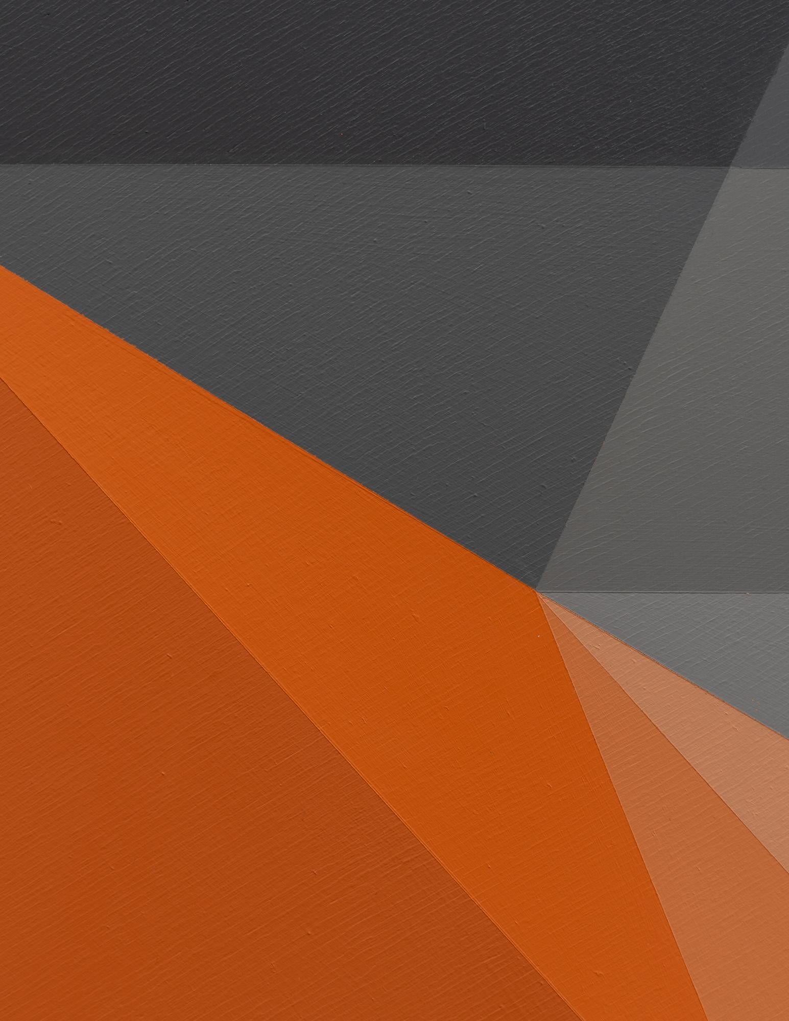 SUNDOG 21 - Pittura astratta geometrica triangolare ispirata ai cani da soma e alla natura - Abstract Painting Grigio di Linda King Ferguson