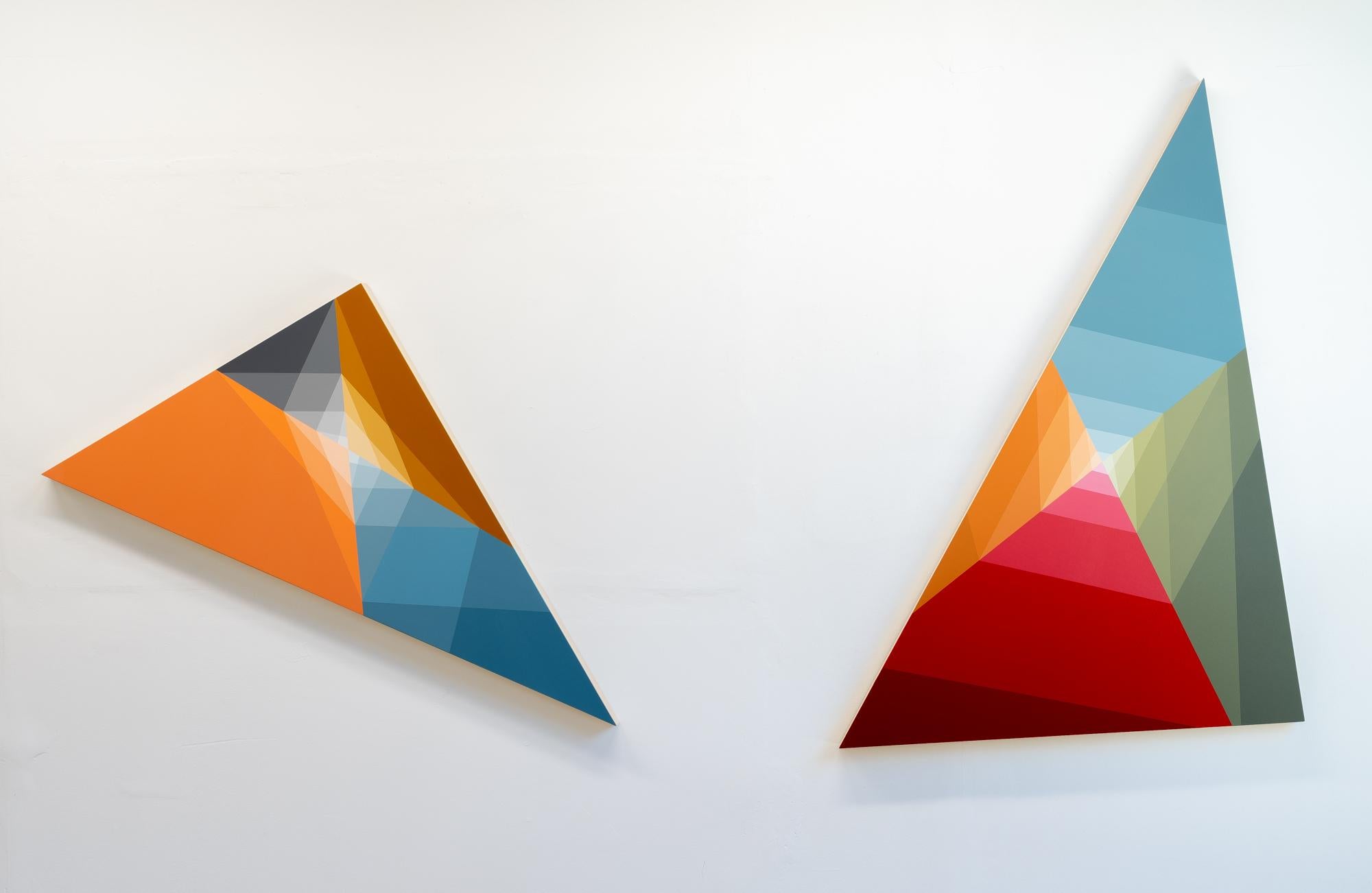 SUNDOG 21 - Triangular Geometric Abstract Painting Inspired by Sundogs & Nature For Sale 5