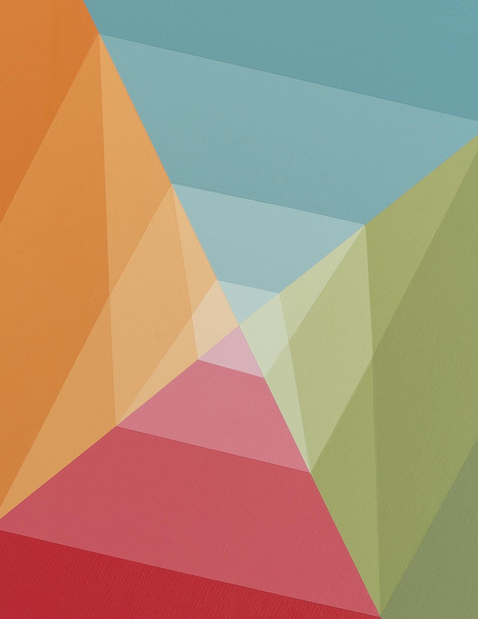 SUNDOG 22 - Triangular Geometric Abstract Painting Inspired by Sundogs & Nature For Sale 1