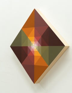 SUNDOG 9 - Prismatic Abstract Painting with Geometric Shapes in Autumnal Colors