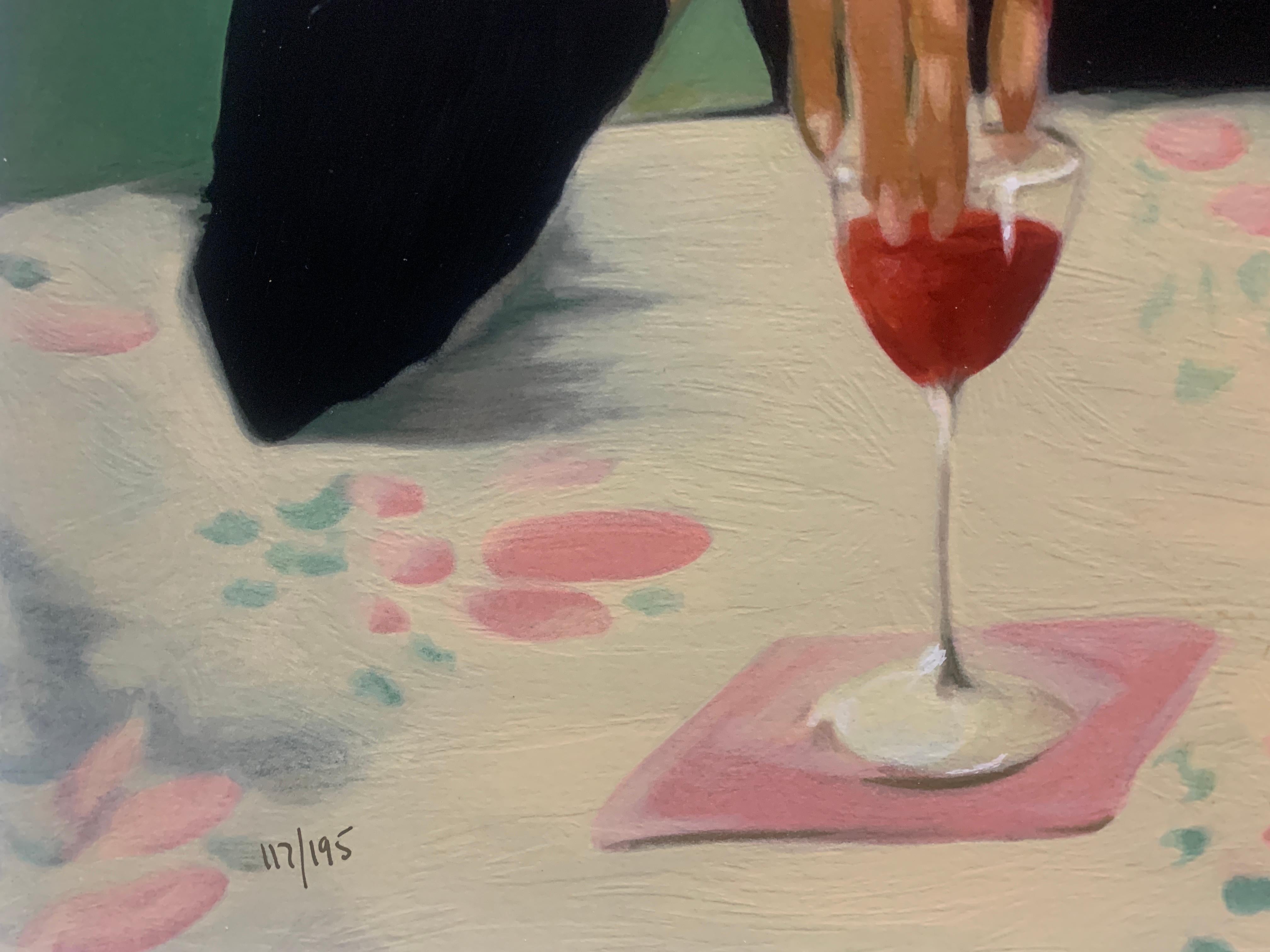 Too Much Fun - Brown Figurative Print by Linda Kyser-Smith