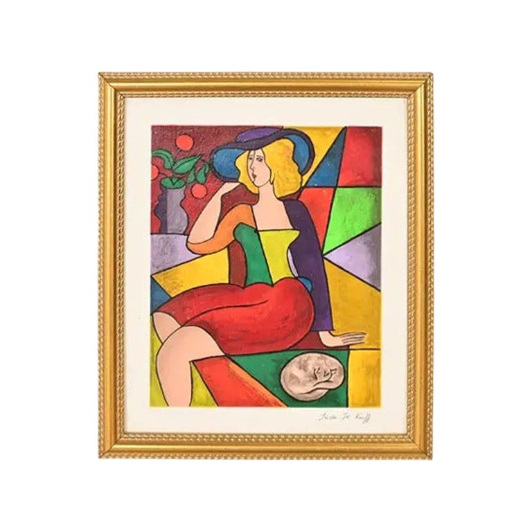 Linda Le Kinff Original Signed "Constanca" Framed Serigraph