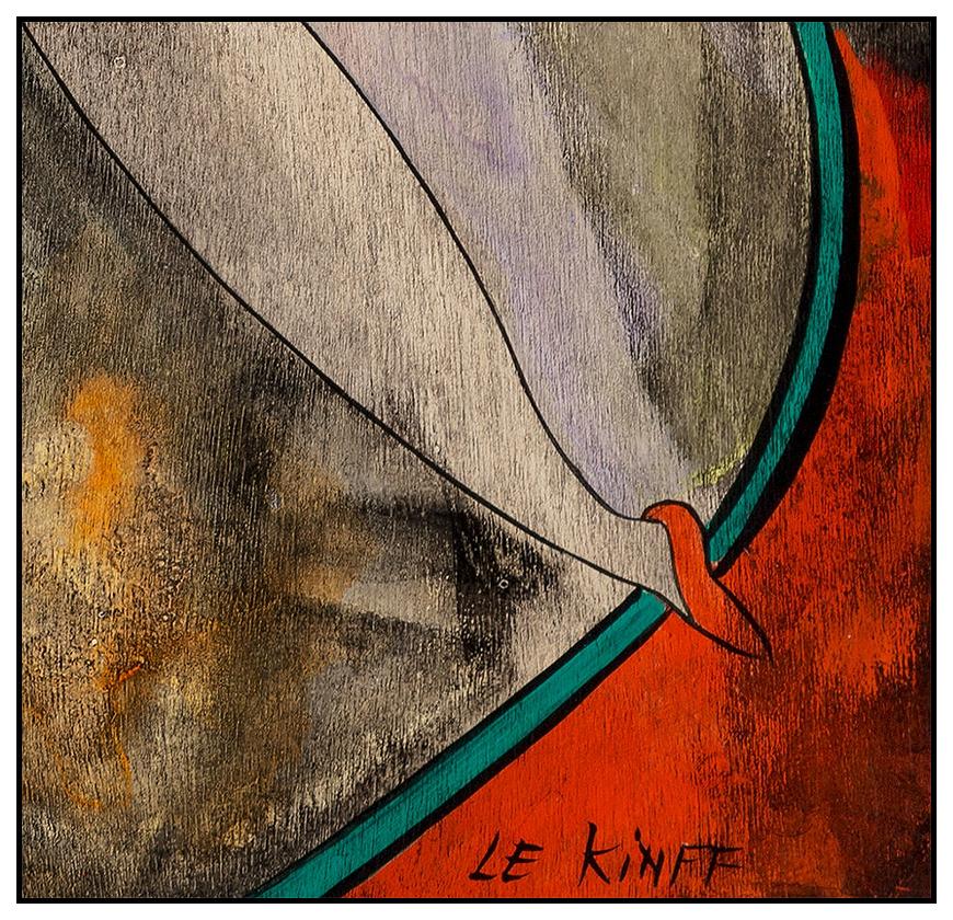 Linda Le Kinff Painting Original Oil On Board Female Signed Modern Cubism Art For Sale 2