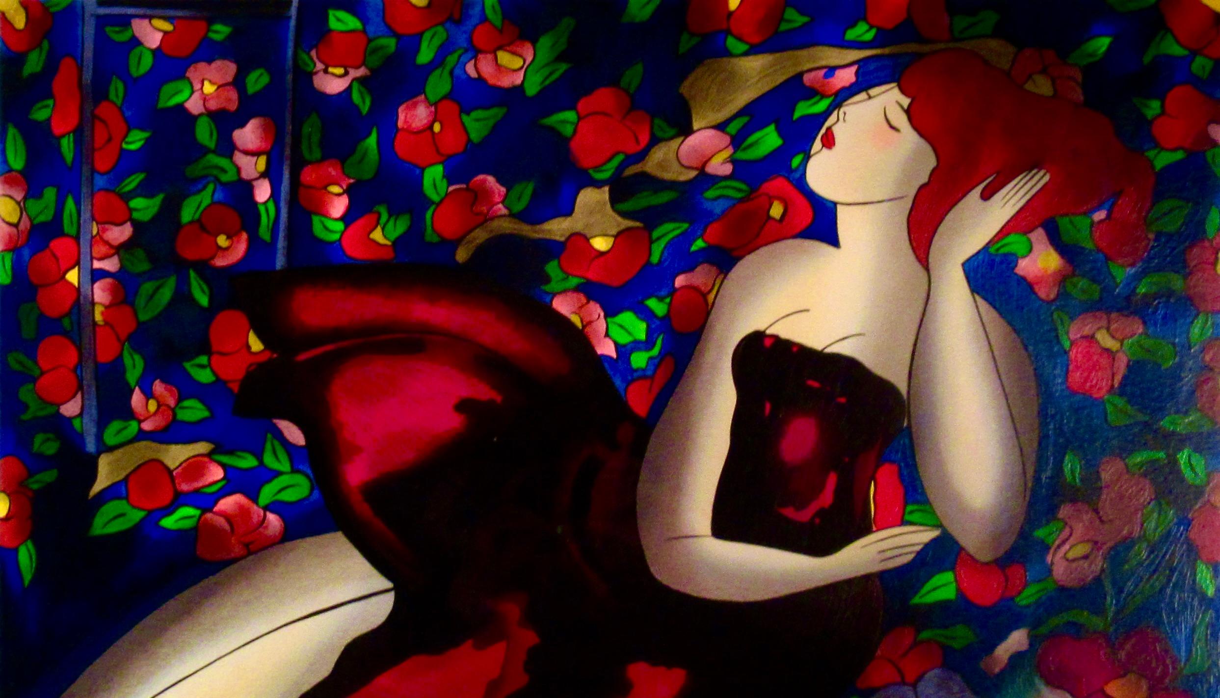 Fleurs, Fleurs, Fleurs - Beige Interior Print by Linda Le Kinff