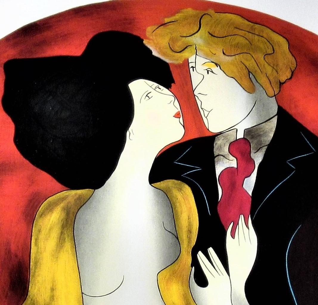 Deux amoureux de la vie - Contemporain Print par Linda Le Kinff