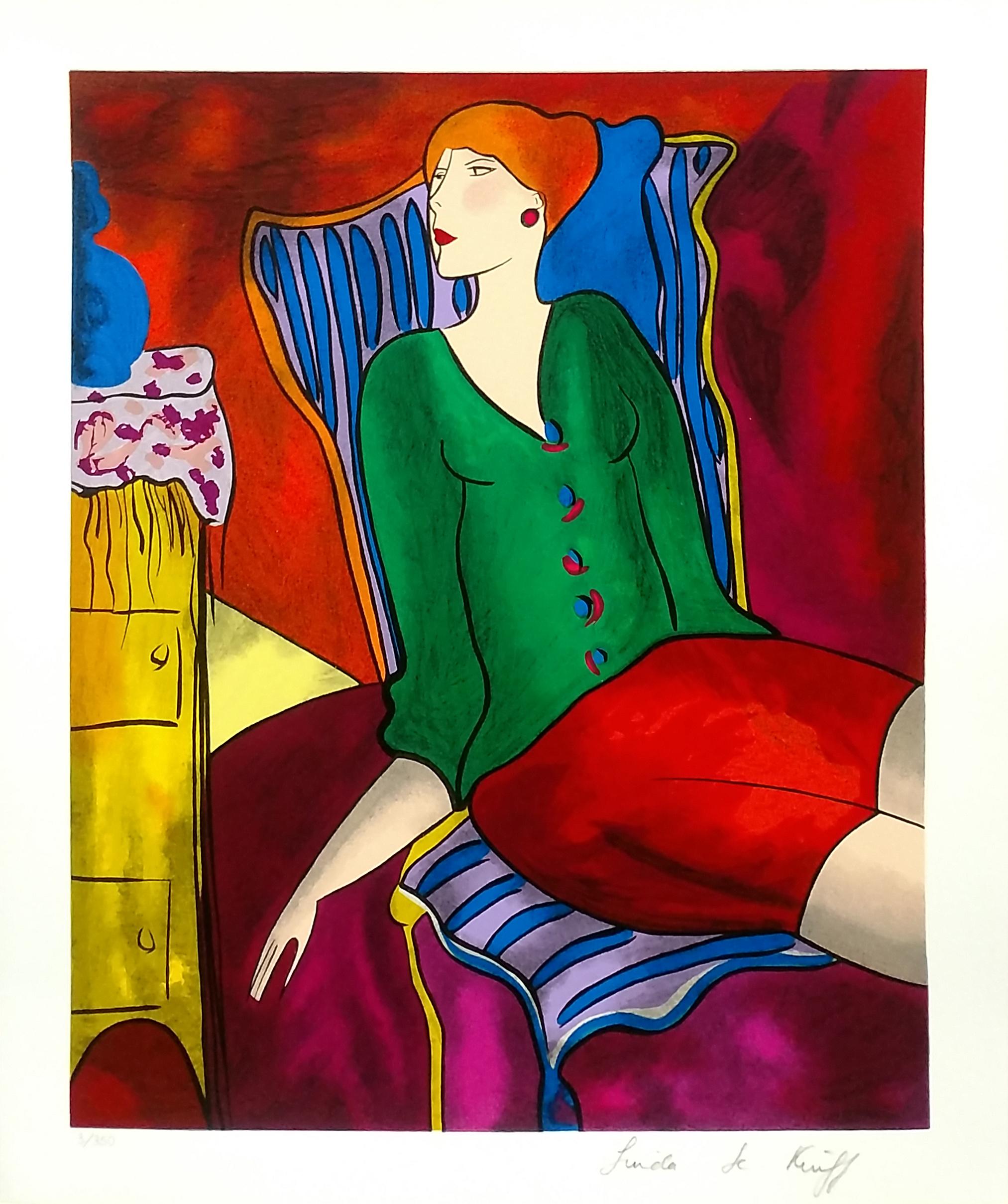 Linda Le Kinff Portrait Print - UNTITLED (WOMAN SITTING)