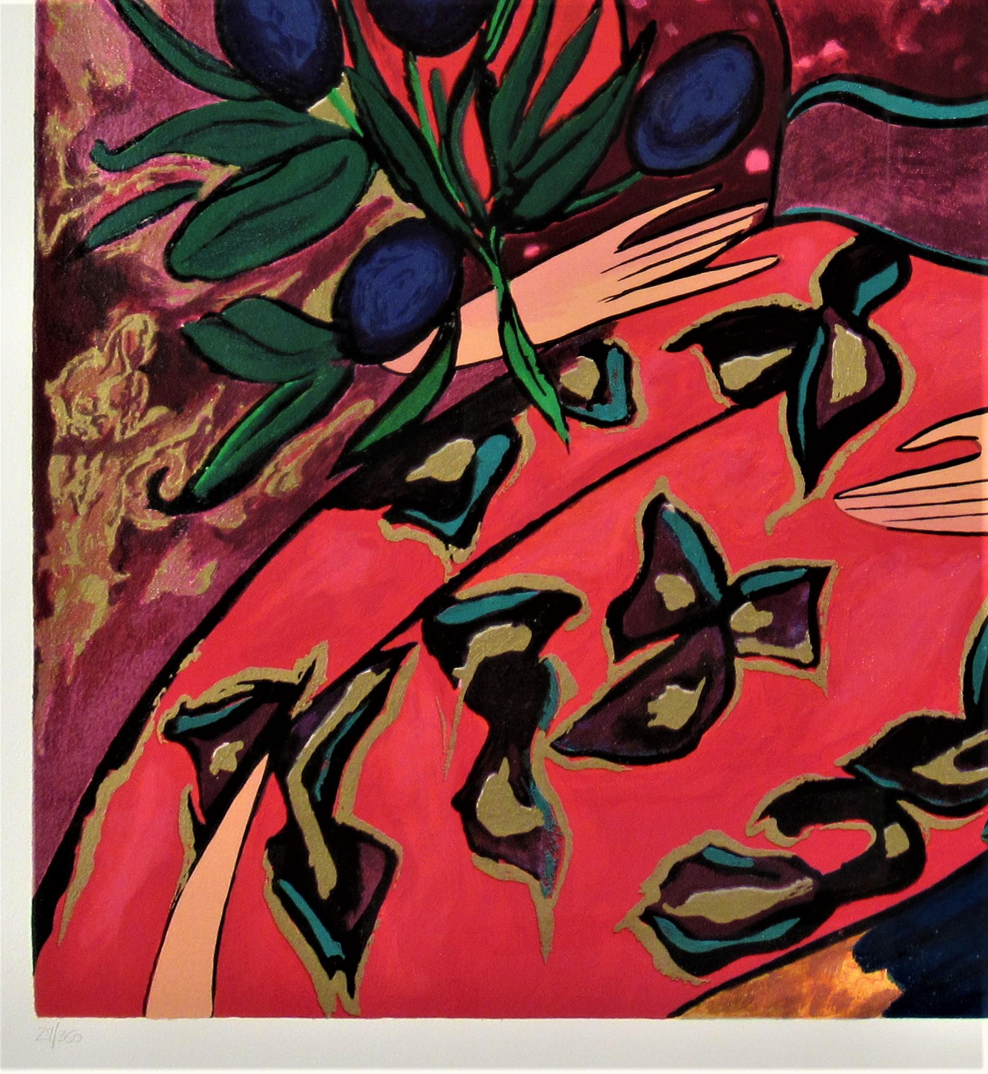 Untitled, Woman with Tulips - Contemporary Print by Linda Le Kinff