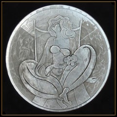 Linda Le Kinff Original Aluminum Relief Sculpture Cendrillan Signed Portrait Art