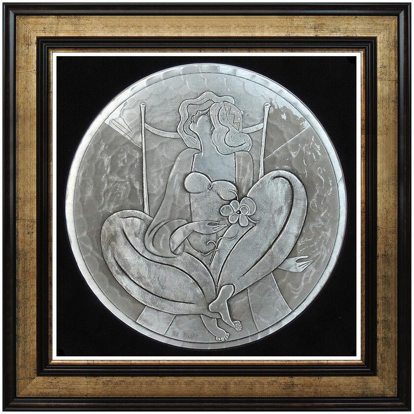 Linda Le Kinff Authentic Hand-Hammered Aluminum Relief Sculpture, Professionally Custom Framed and listed with the Submit Best Offer option

Accepting Offers Now:  Up for sale here we have an Extremely Rare and vivid Aluminum Relief Sculpture by