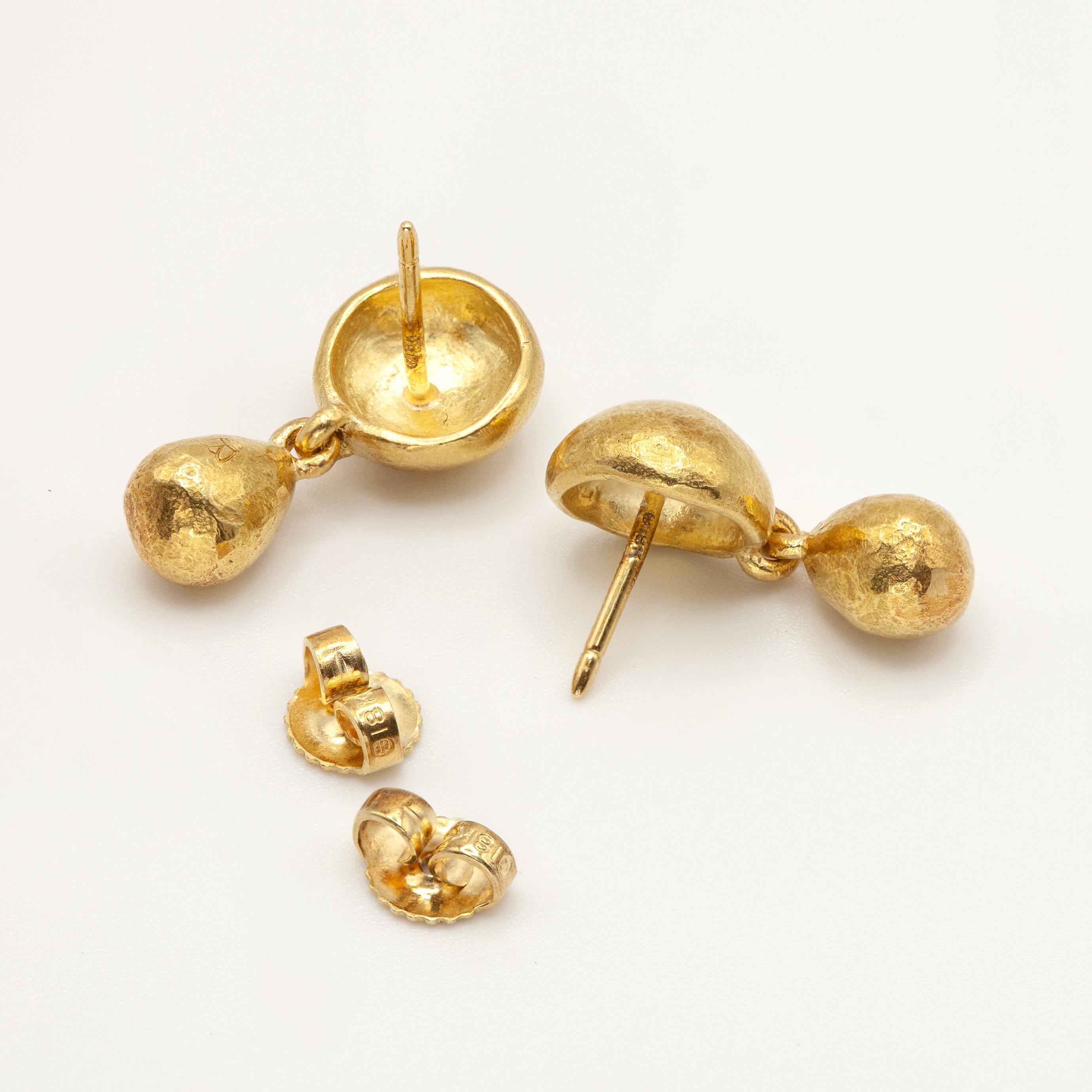 Linda Lee Johnson: 18 Karat Gelbgold Tropfenohrringe Damen