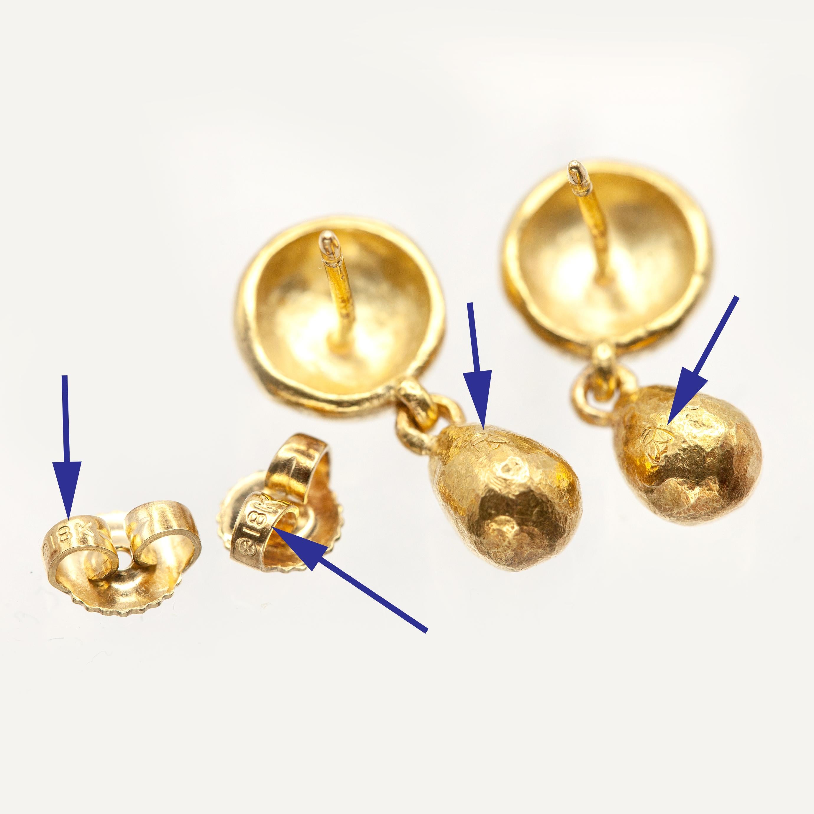 Linda Lee Johnson: 18 Karat Gelbgold Tropfenohrringe 1