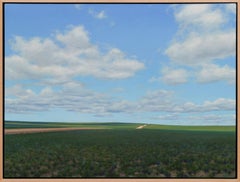 "County Road 55" (2023) Landschaft der westlichen Prärie, realistisches Ölgemälde auf Leinen