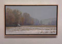 "Hay Slide" (2022) Winterlandschaft der Western Plains, realistisches Ölgemälde