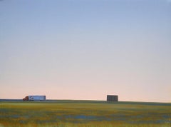 The Land Behind the Sign (landscape, sky, truck, plains)