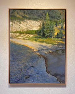 "The Yellowstone Near Tower Fall" Western Rocky Mountain Landscape, Oil Painting