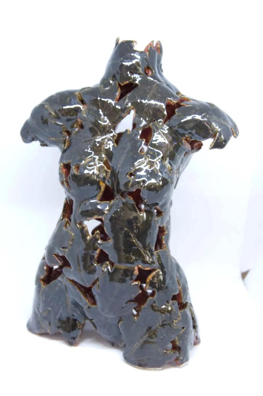 Linda Literal Figurative Sculpture - Figurative Expressionist Sculpture, "Armor: Protection Series Small 5"