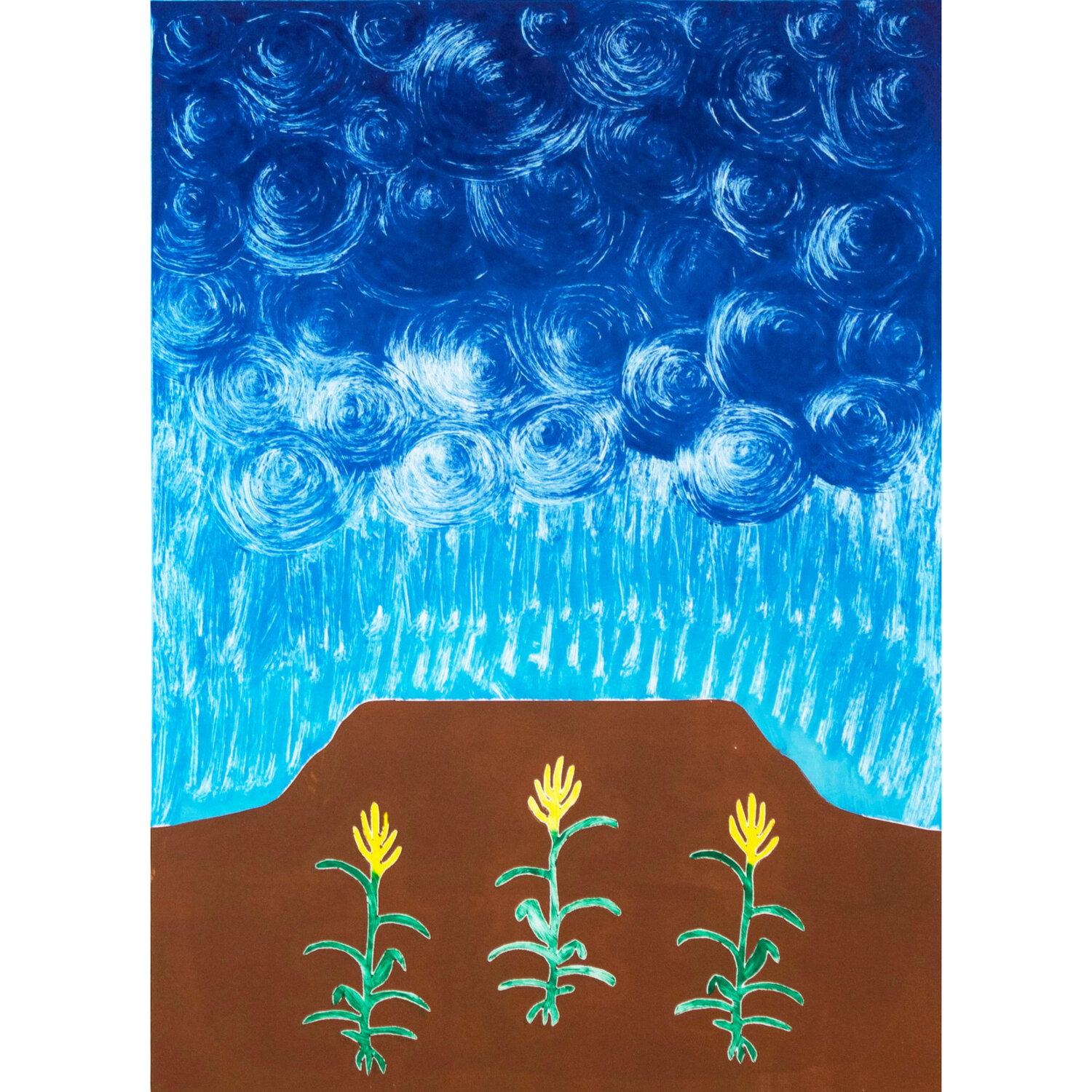 Linda Lomahaftewa Landscape Print - Untitled (Mesa and Corn 2)