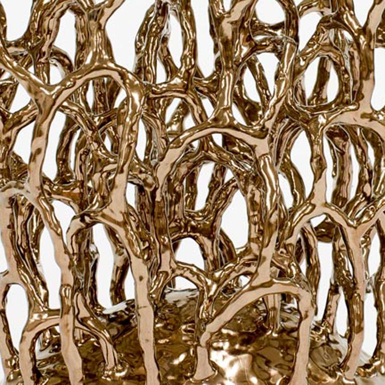 Untitled (Gold Bush 5) - Gray Abstract Sculpture by Linda Lopez