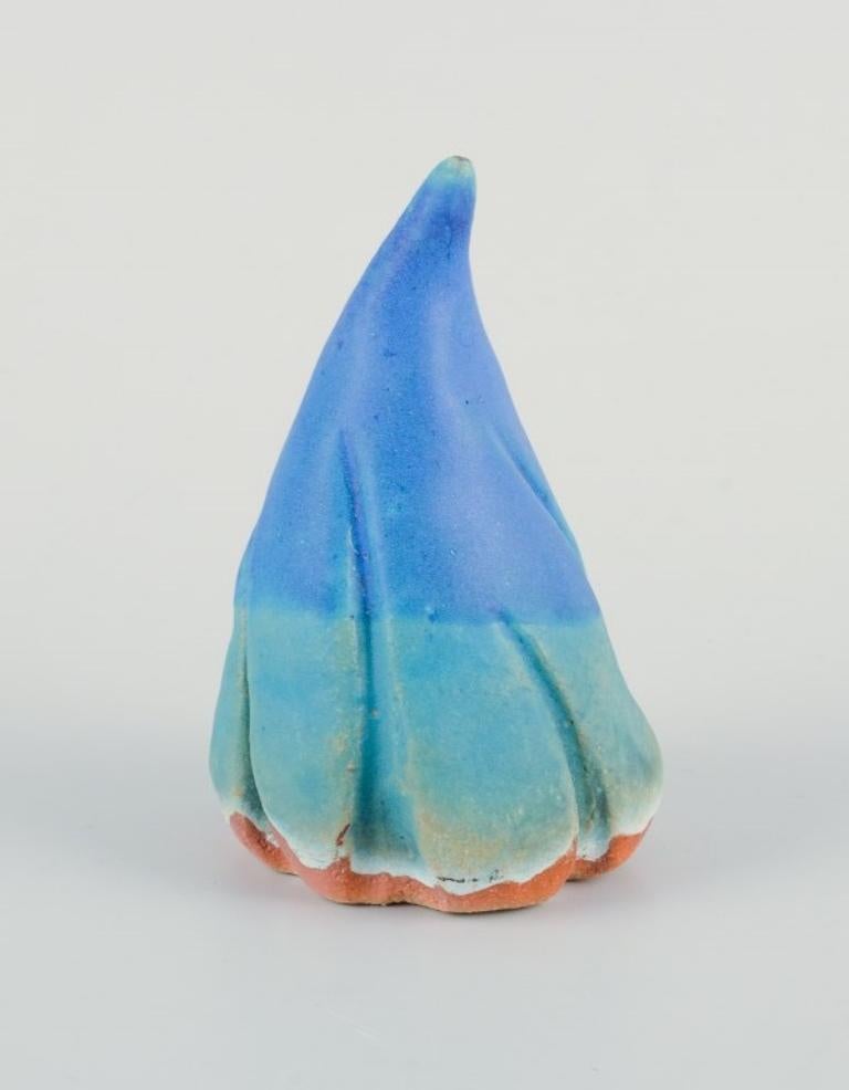 Glazed Linda Mathison. Three small ceramic sculptures in turquoise glaze. For Sale