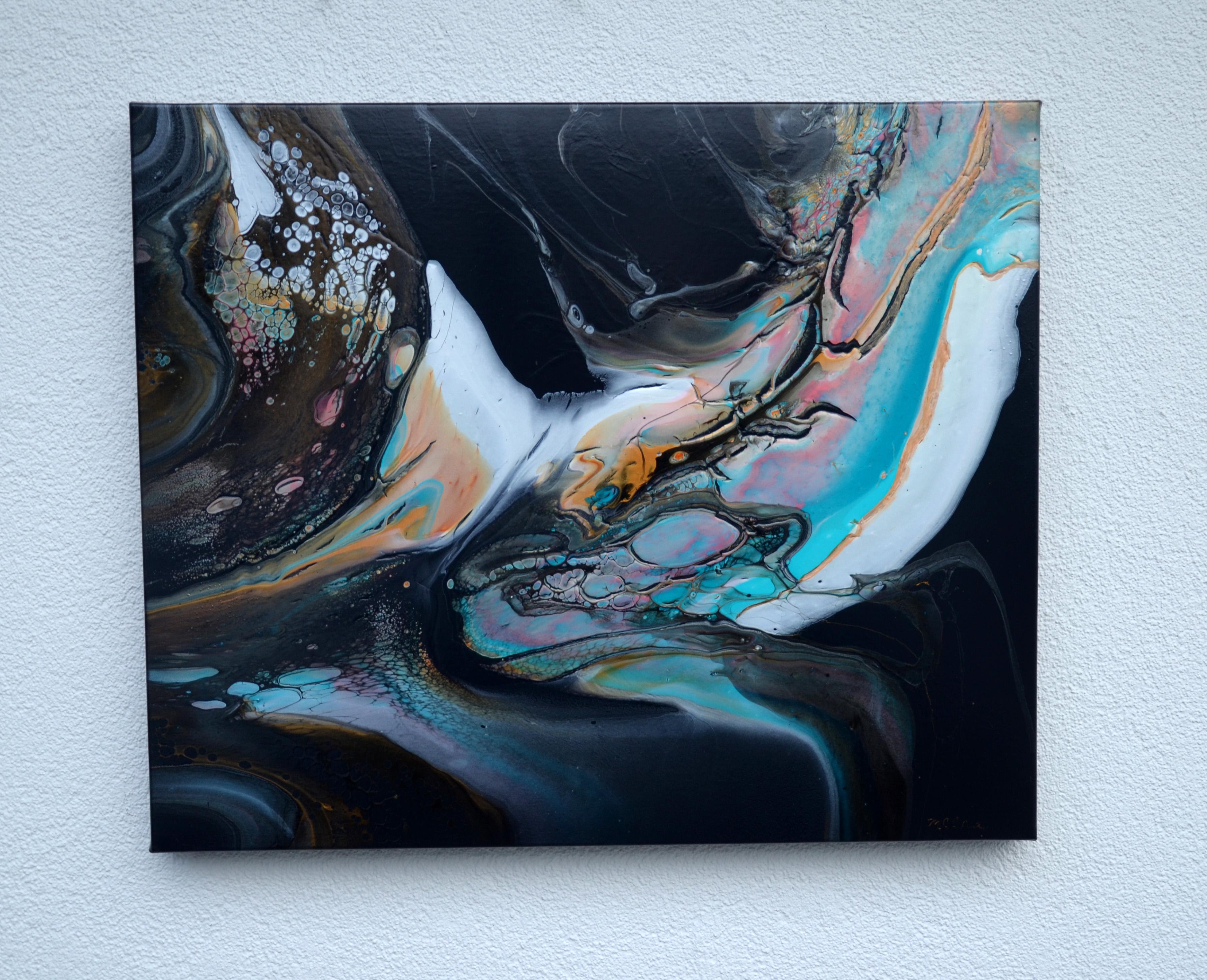 Acquiesce, Abstrakte Malerei (Schwarz), Abstract Painting, von Linda McCord