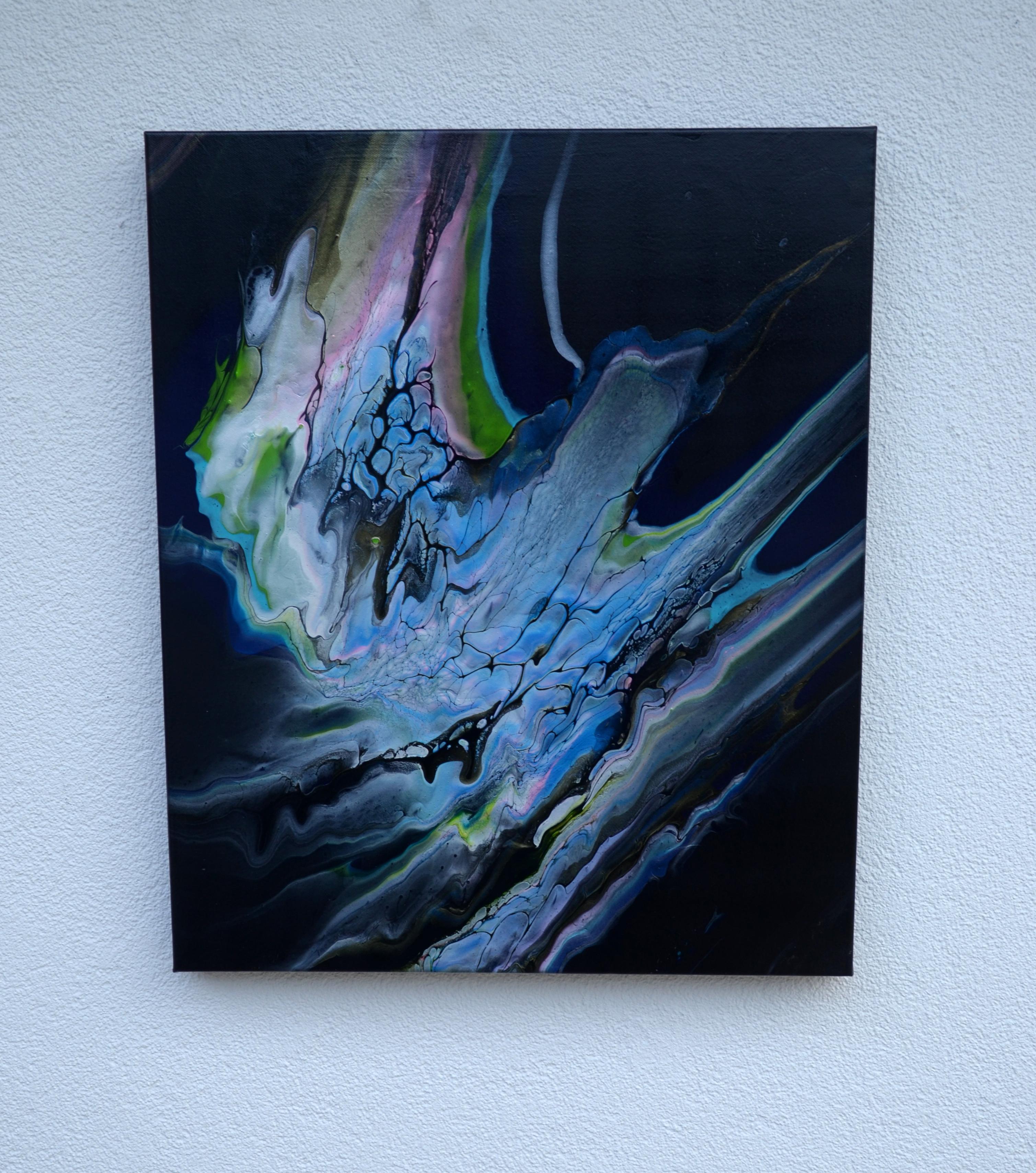 Ausgangspunkt, Abstraktes Gemälde (Schwarz), Abstract Painting, von Linda McCord