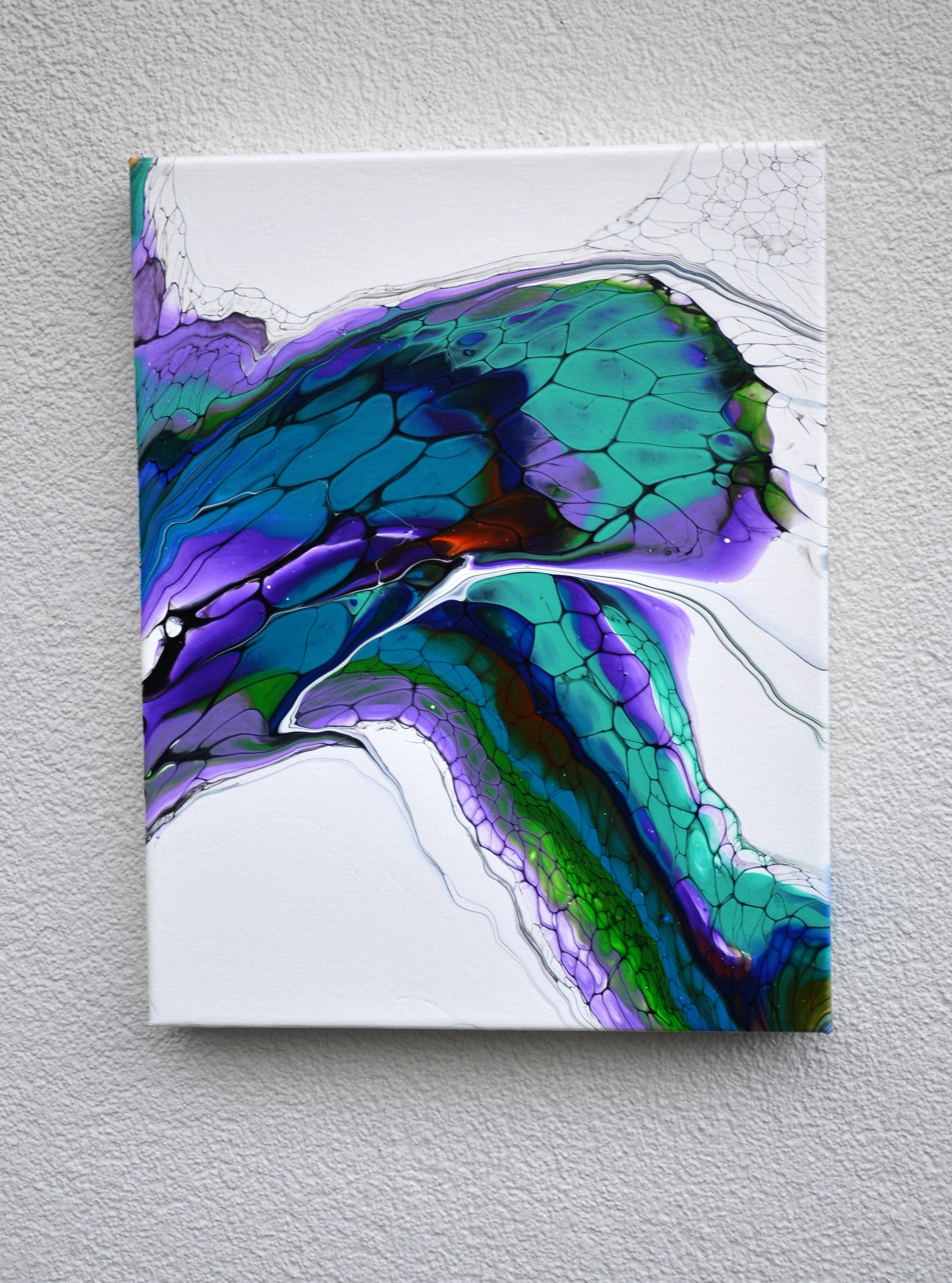 Expansion, Abstraktes Gemälde (Blau), Abstract Painting, von Linda McCord
