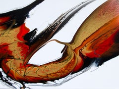 Golden Flight, Abstract Oil Painting