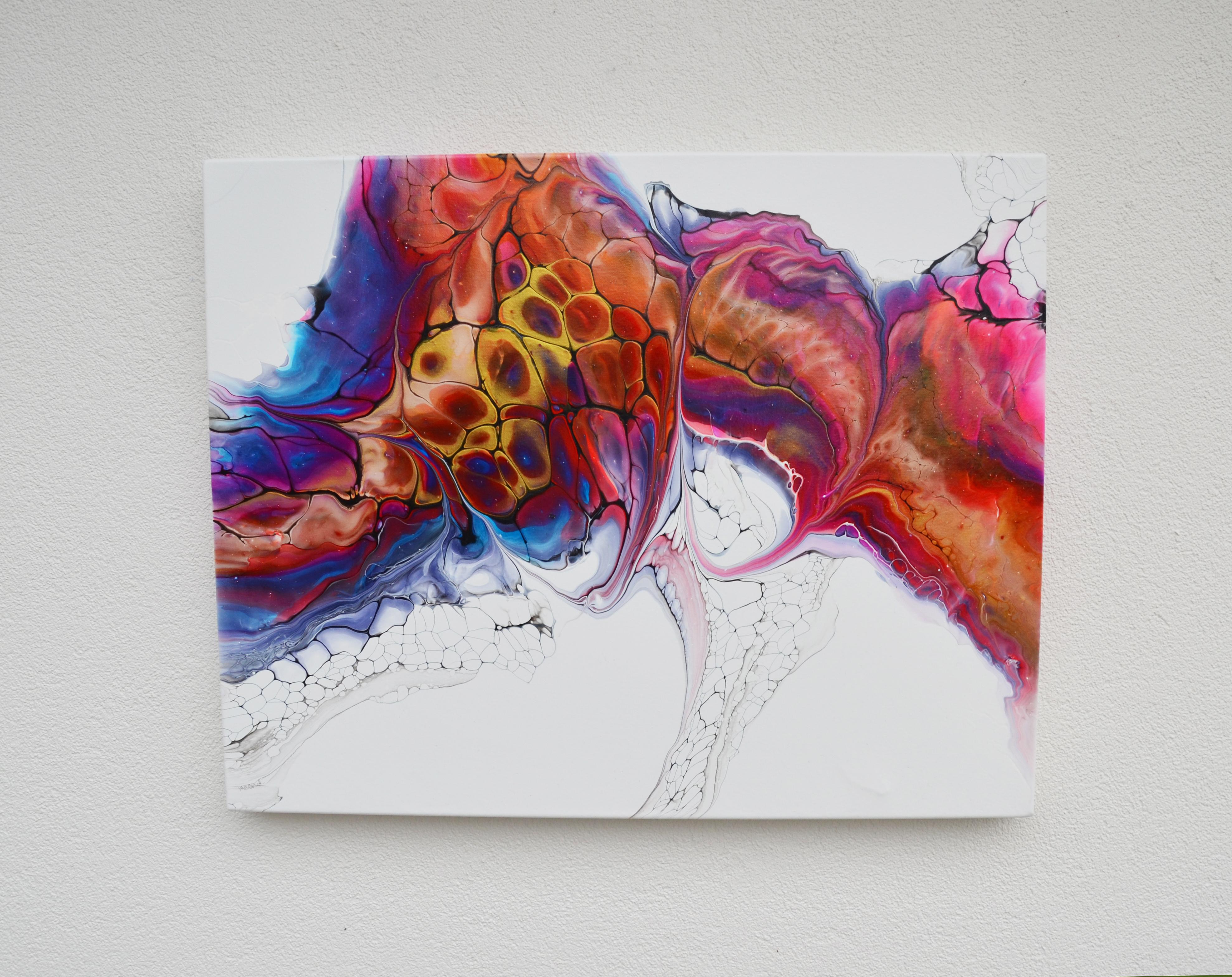 Pavone, Pittura astratta - Painting Astratto di Linda McCord
