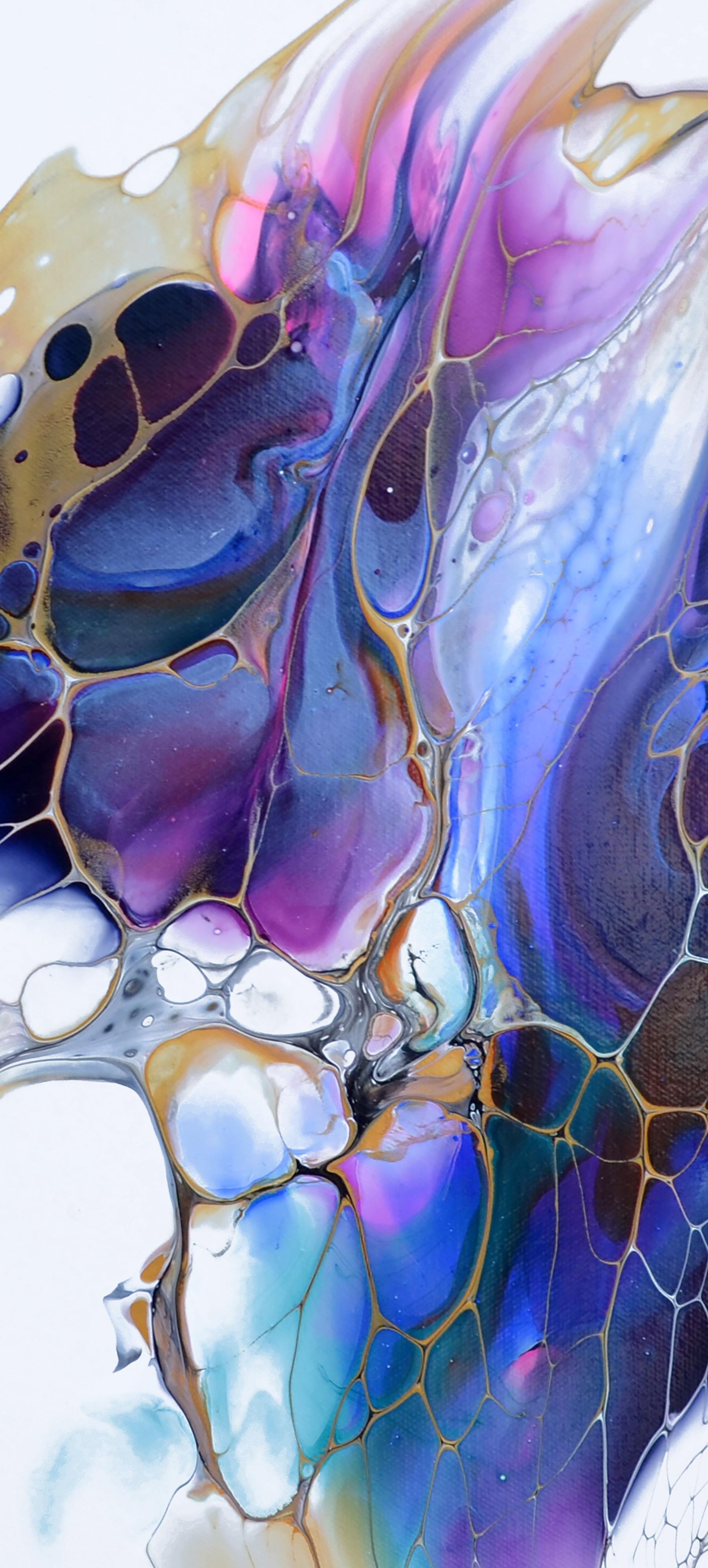 Scivolare via, pittura astratta - Abstract Painting Viola di Linda McCord