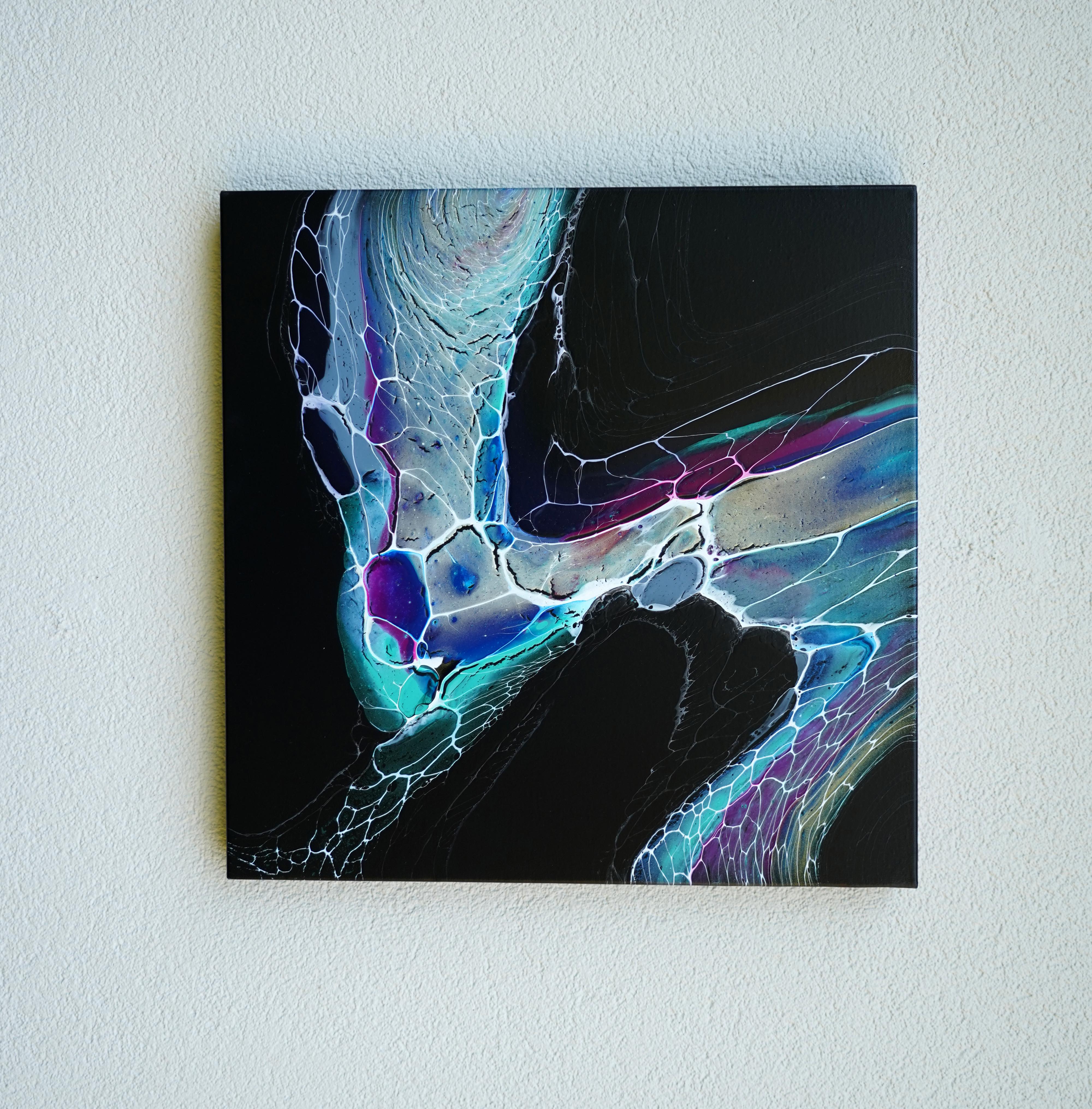 Transformation, Abstraktes Gemälde (Schwarz), Abstract Painting, von Linda McCord