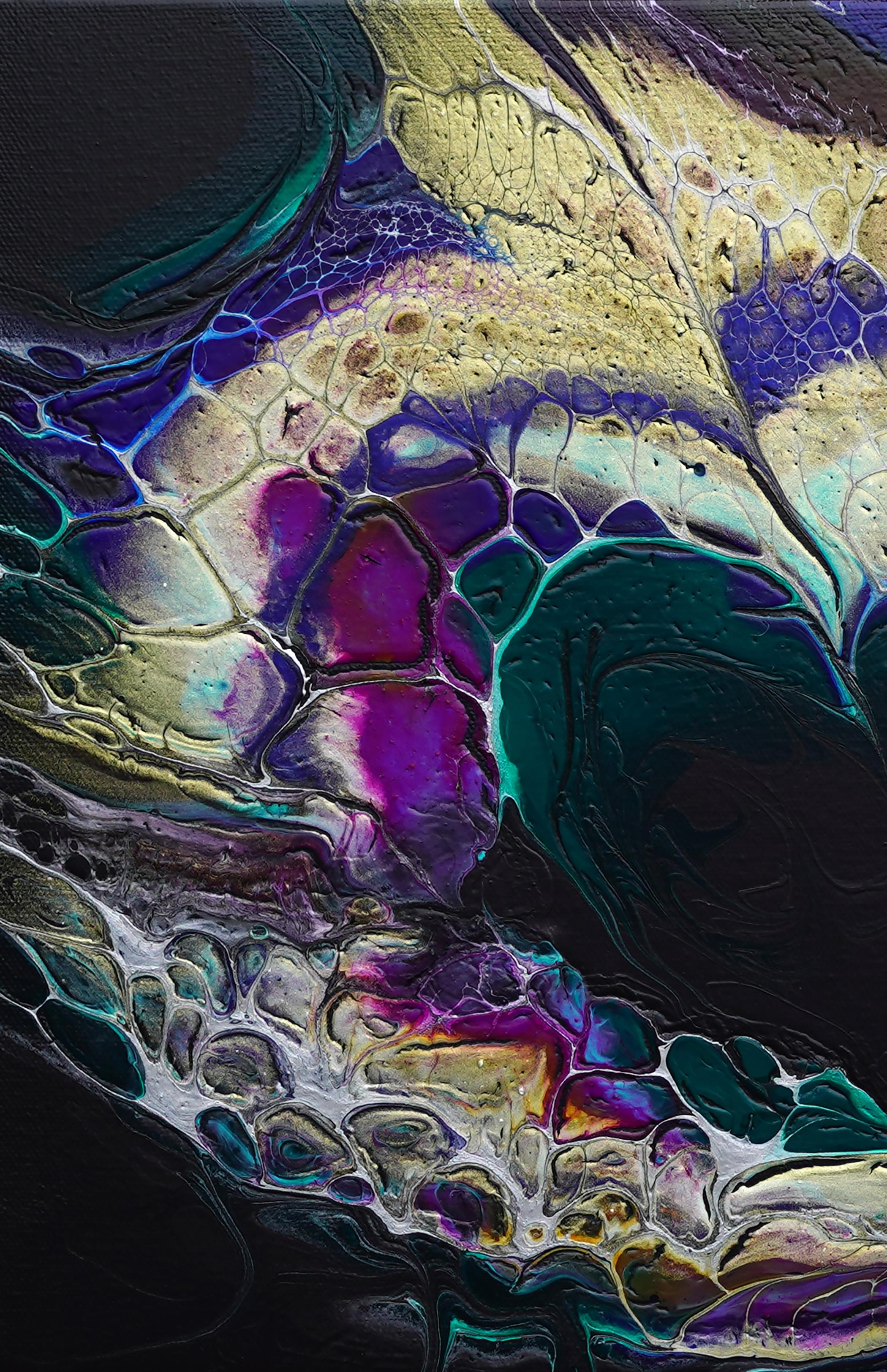 Turnabout, Pittura astratta - Abstract Painting Nero di Linda McCord