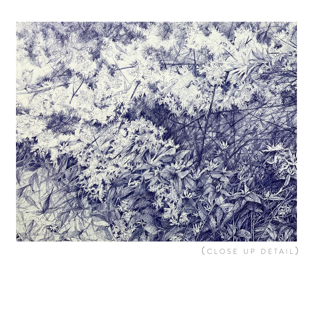 Dream a Little Dream (impression archivistique d'un paysage forestier de la forêt à la plume d'un bouleau bleu) - Contemporain Print par Linda Newman Boughton