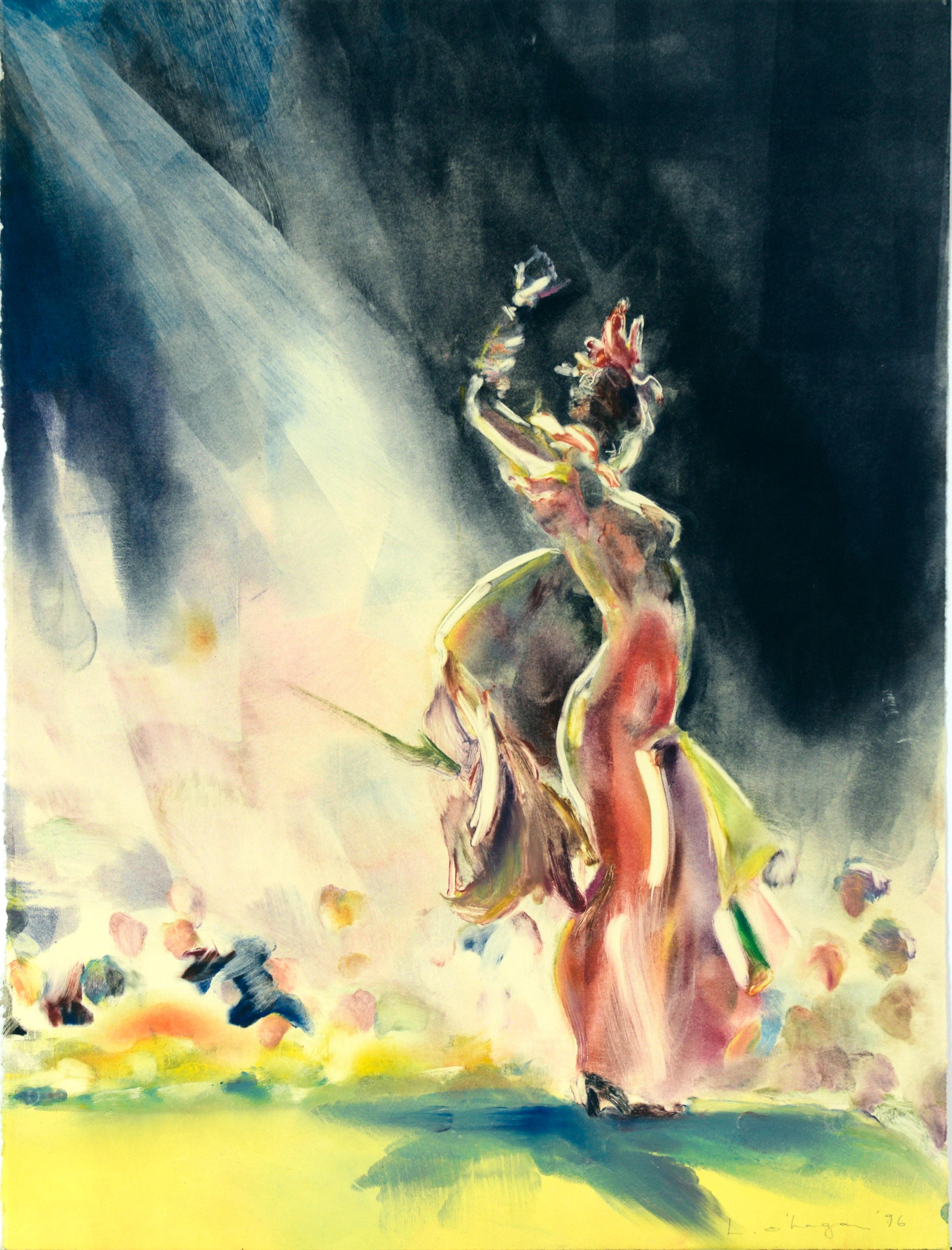 Original-impressionistische Monotypie „Capricho“ – Print von Linda O'Hagan