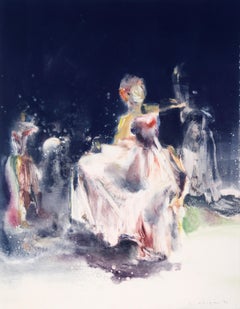 Monotype impressionniste original des danseurs