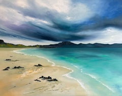 Turquoise Tranquility, Coral Beach-original sea landscape painting-Contemporary 