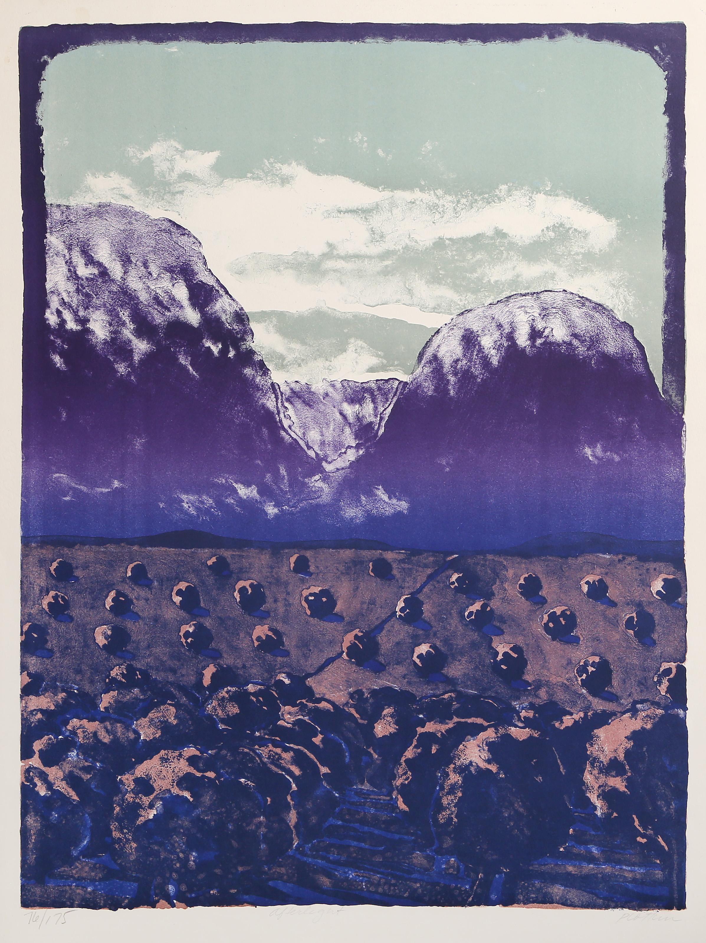 Linda Plotkin, American (1938 - ) - Afterlight, Year:  circa 1965, Medium:  Lithograph on Arches, signed, titled and numbered in pencil, Edition:  76/175, Image Size:  26.5 x 19.75 inches, Size:  30.25 x 22 in. (76.84 x 55.88 cm) 
