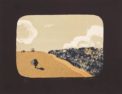 Wolken II, moderne Lithographie von Linda Plotkin