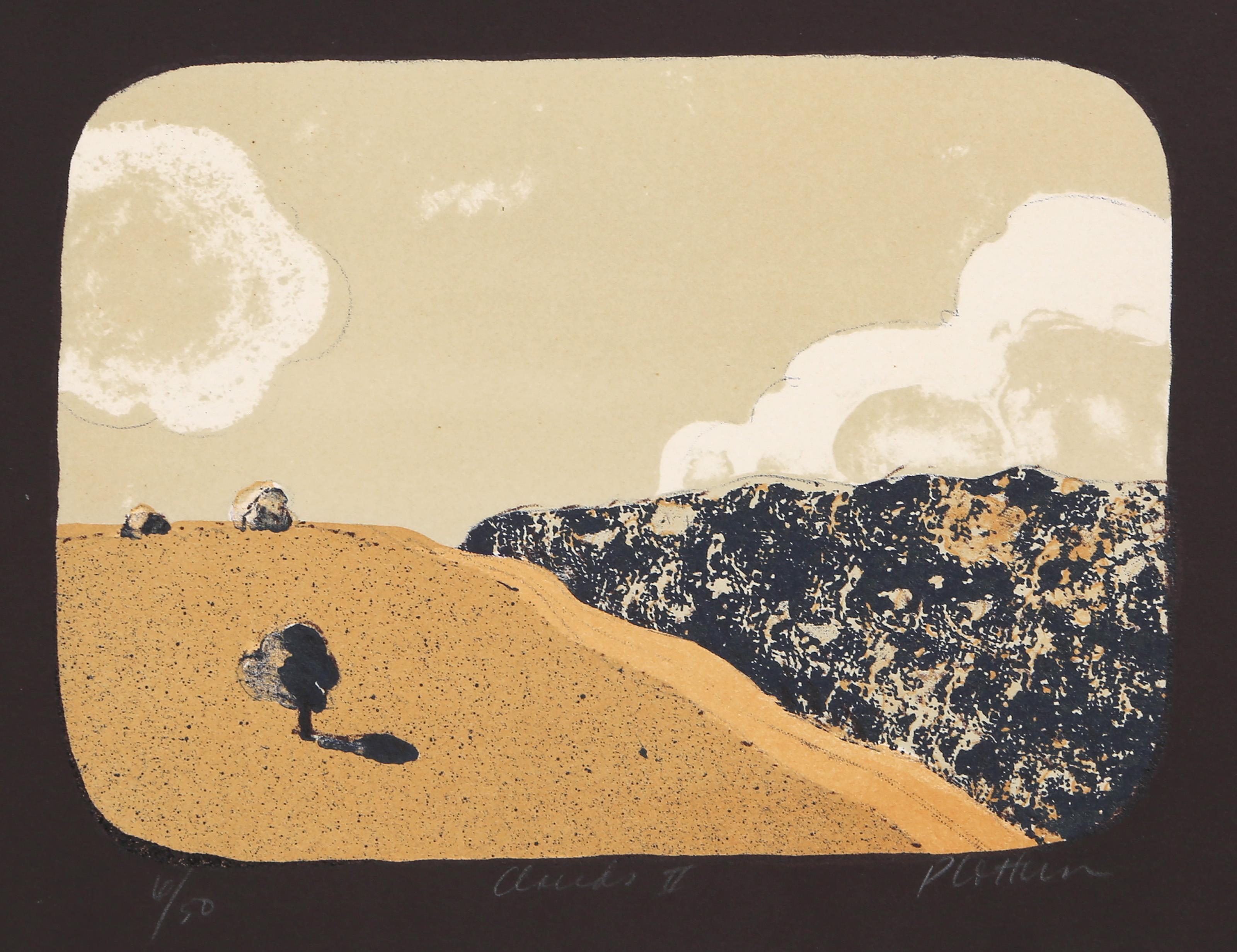 Linda Plotkin, American (1938 - ) - Clouds II, Year:  circa 1965, Medium:  Lithograph, signed, titled and numbered in pencil, Edition:  6/50, Image Size:  6.75 x 8.75 inches, Size:  9.5 x 13 in. (24.13 x 33.02 cm) 