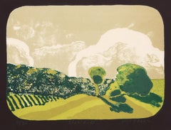Wolken IV, moderne Lithographie von Linda Plotkin