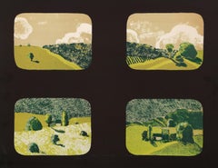 Cuatro vistas II, serigrafía moderna de Linda Plotkin