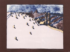 Haystacks, Modern Screenprint by Linda Plotkin