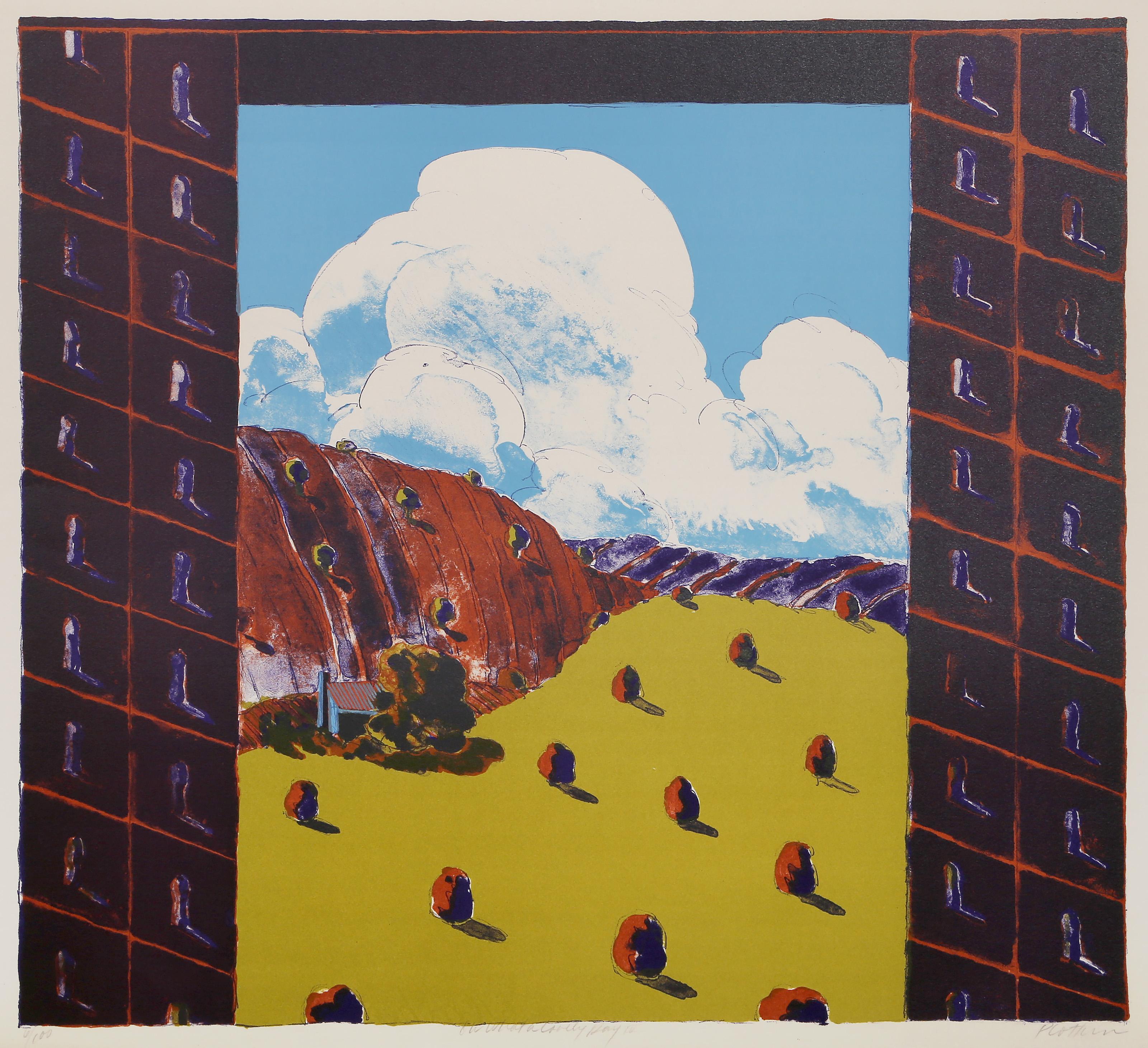 Linda Plotkin, Américaine (1938 - ) - Oh What a Lovely Day IV, Année :  circa 1965, Medium :  Lithographie sur Arches, signée, titrée et numérotée au crayon, Edition :  6/100, Taille de l'image :  18.25 x 20.25 pouces, Taille :  19.5 x 25.25 in.