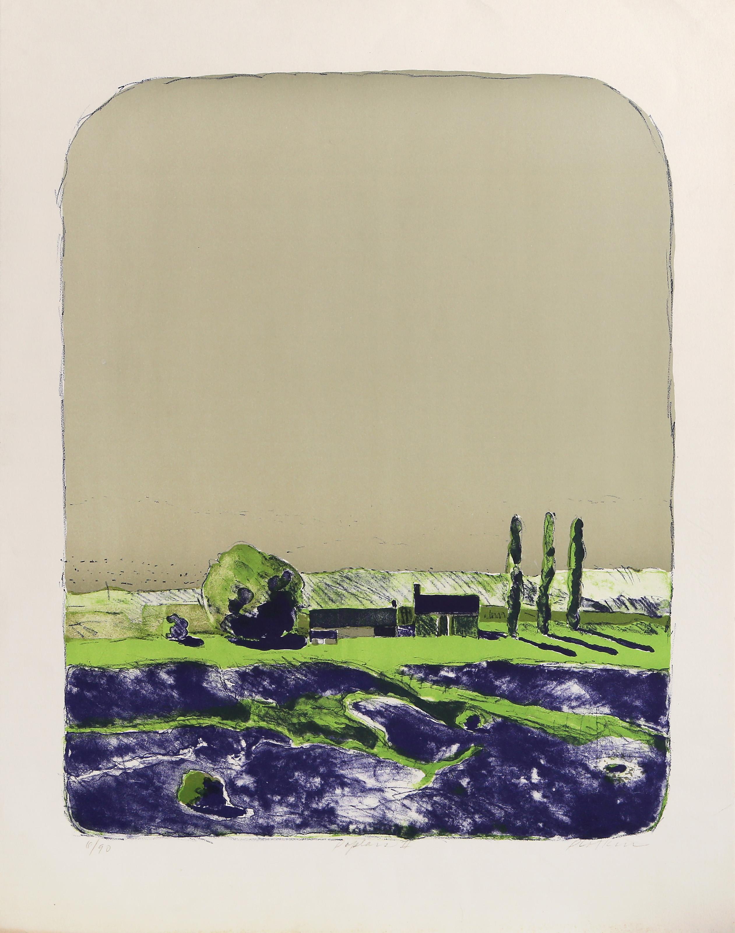 Poplars II, Modern Lithograph by Linda Plotkin For Sale 1