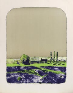 Poplars II, moderne Lithographie von Linda Plotkin