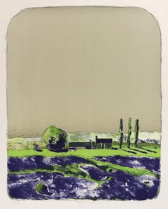 Poplars II, Modern Lithograph by Linda Plotkin