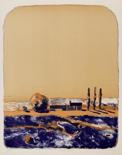 Poplars III, Modern Lithograph by Linda Plotkin