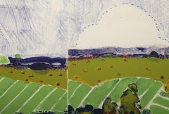 Regenbogenwolle, moderne Lithographie von Linda Plotkin