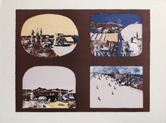 Landschaftsformen, moderne Lithographie von Linda Plotkin