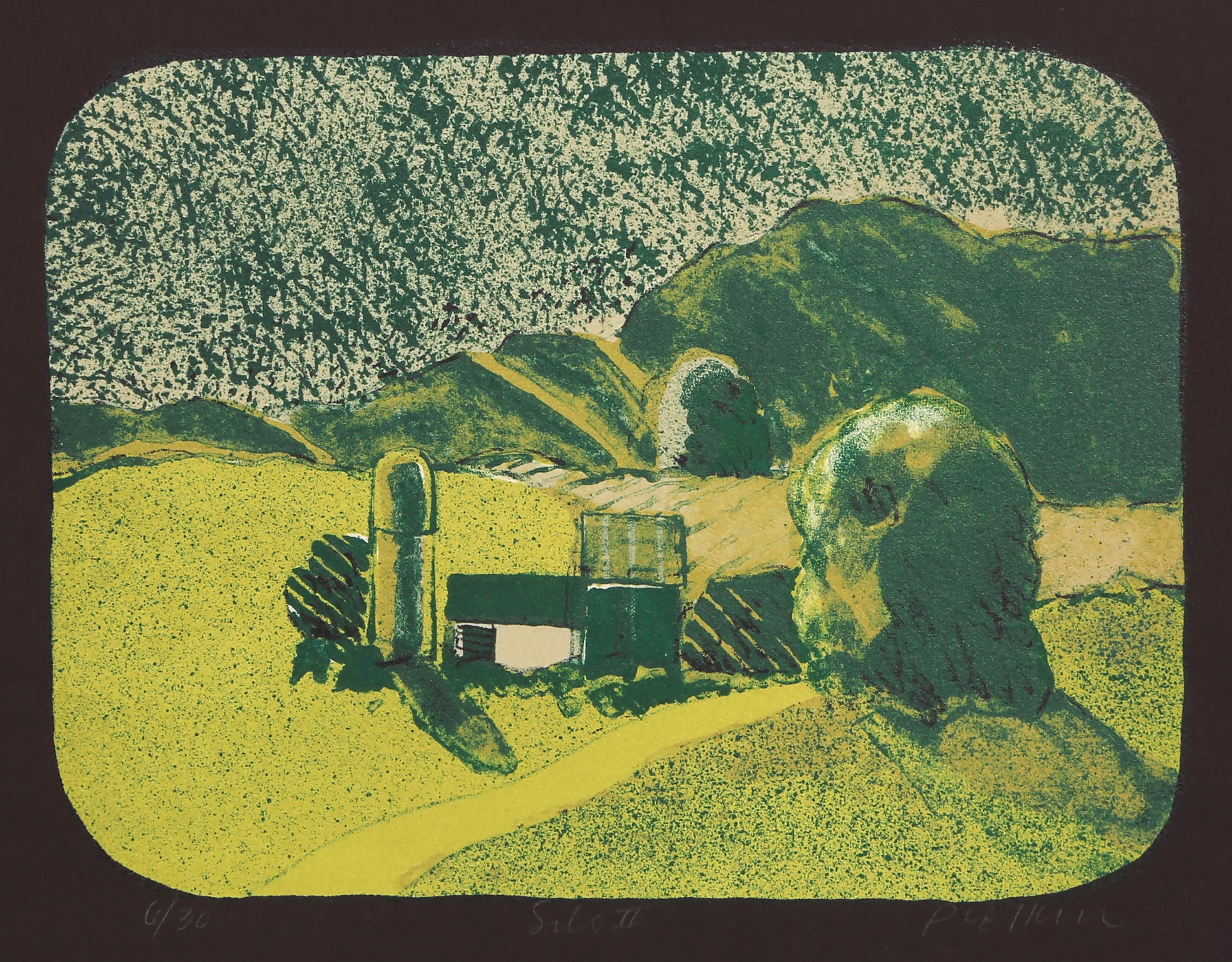 Linda Plotkin, American (1938 - ) - Silo II, Year:  circa 1965, Medium:  Lithograph, signed, titled and numbered in pencil, Edition:  6/30, Image Size:  6.75 x 8.75 inches, Size:  9.5 x 13 in. (24.13 x 33.02 cm) 