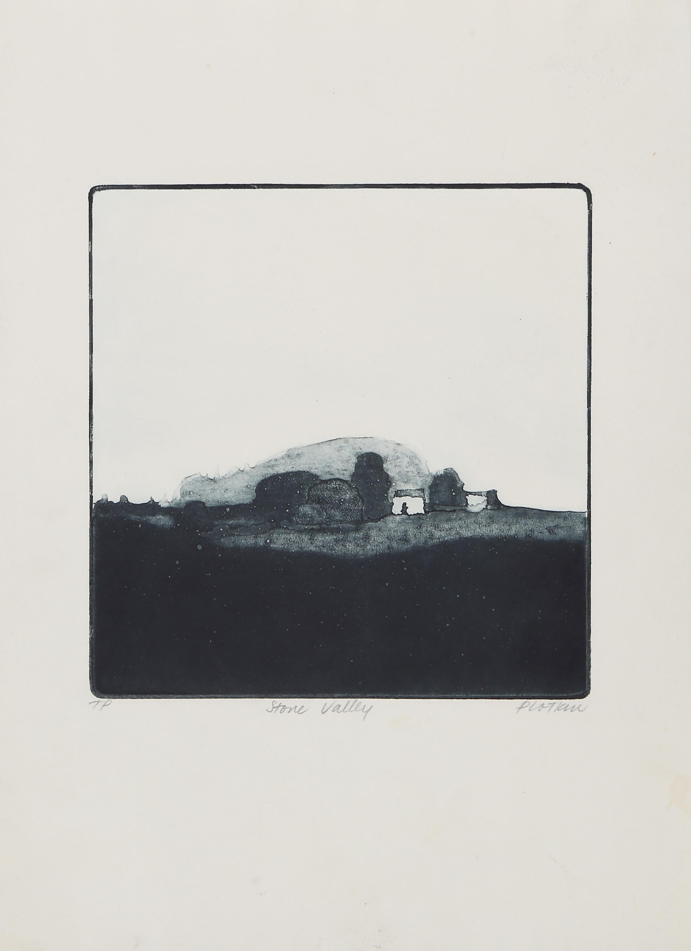 Stone Valley, Modern Aquatint by Linda Plotkin For Sale 1